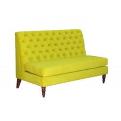 Żółta pluszowa ławka Bianca 120 cm