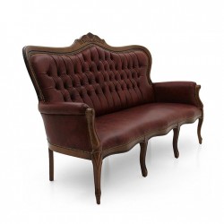 Foglia 182 cm ławeczka w stylu chesterfield w skórze naturalnej