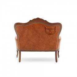 Foglia włoska dwuosobowa sofa w czekoladowej skórze