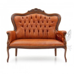 Foglia włoska dwuosobowa sofa w czekoladowej skórze