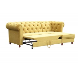 Chesterfield z szezlongiem rozkładany Valerian