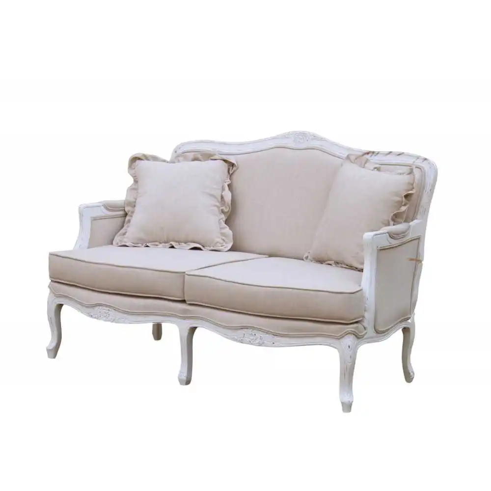 Cloe prowansalska sofa z lnianym obiciem