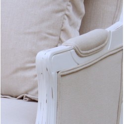 Cloe prowansalska sofa z lnianym obiciem