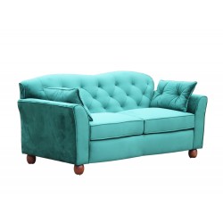Welwetowa sofa w butelkowej zieleni Toffy 170 cm