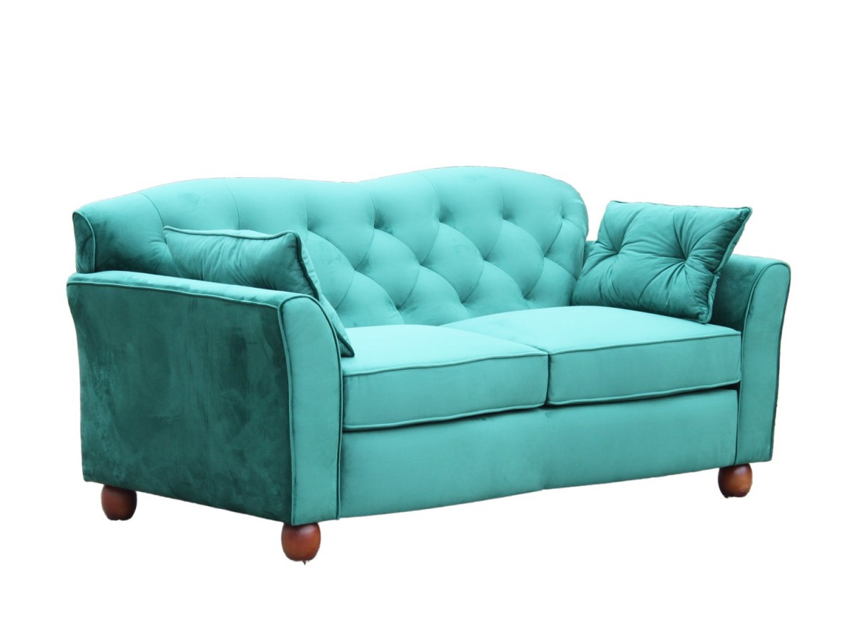 Welwetowa sofa w butelkowej zieleni Toffy 170 cm