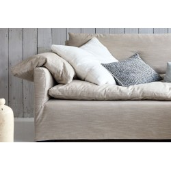 Wygodna kanapa w naturalnym, lnianym obiciu Santorini 235