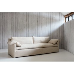 Wygodna kanapa w naturalnym, lnianym obiciu Santorini 235