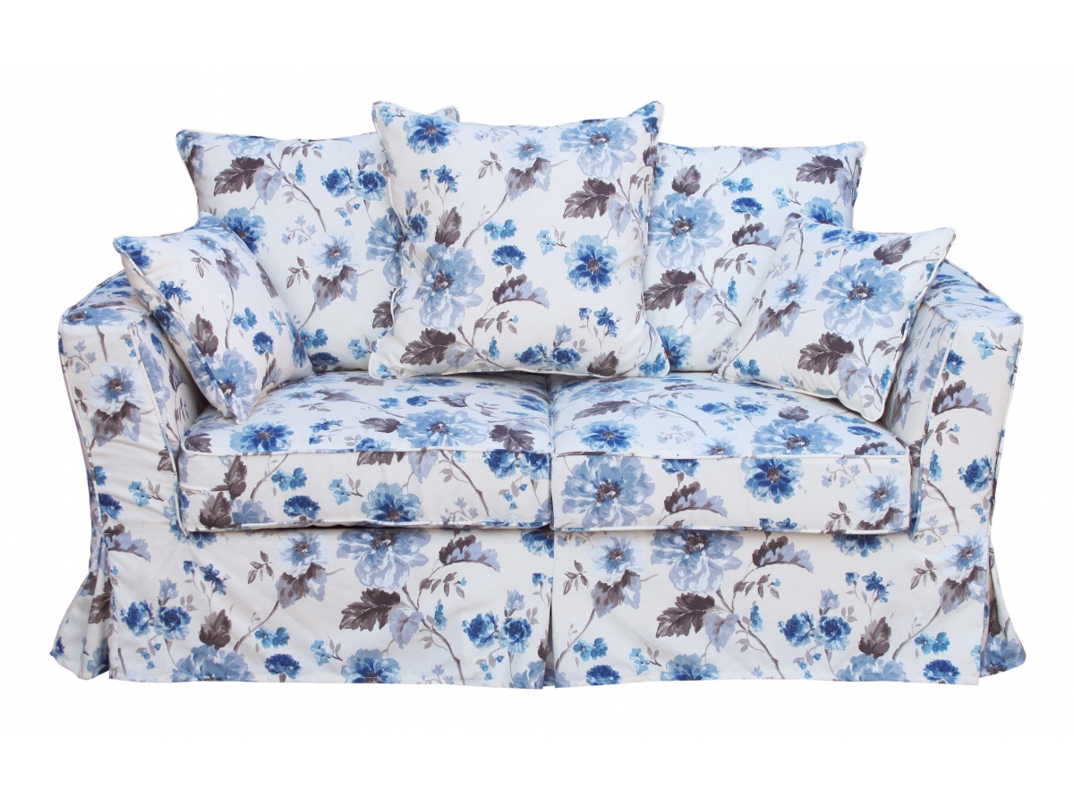 Vivienne 170 sofa w niebieskie kwiaty