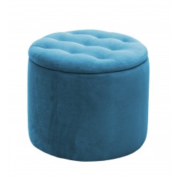 Okrągła morska pufa z pojemnikiem 53x53 cm