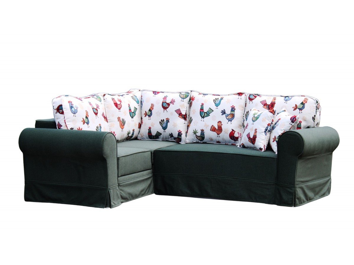 Sofa narożna Flower 240x175 cm, model z pokrowcem