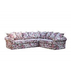 Klasyczny narożnik w kwiaty Flower 280x240 cm, model z fartuchem