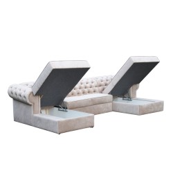 Narożnik U w stylu chesterfield Ferro