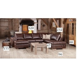 Narożnik U w skórze na wymiar Bellagio