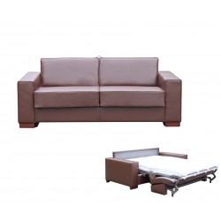 Sofa Malaga 203 z funkcją spania codziennego w skórze naturalnej