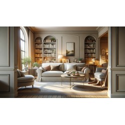 Flower 246 sofa w beżowym materiale