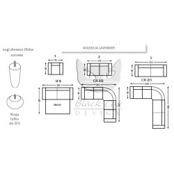 Lavender narożnik w stylu prowansalskim na wymiar