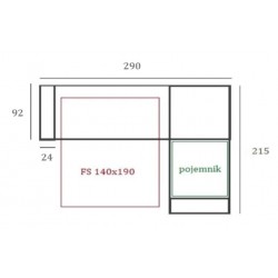 Lavender prowansalska rogówka z funkcją spania 215x290 cm