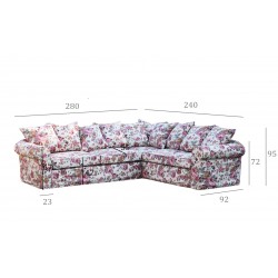 Narożnik Classic w kwiaty ze ściąganym pokrowcem i funkcją spania