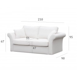 Stylowa biała sofa Classic 210 cm
