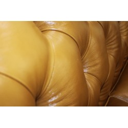 Wings 170 pikowany fotel w koniakowej skórze bawolej