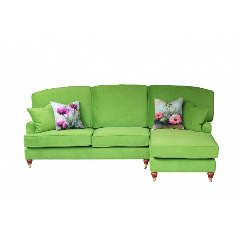 Marlene 230x150 zielona sofa z szezlongiem