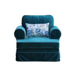 Szezlong Flower z niebieskim fartuchem od meblefox.com – Komfort i Styl w Twoim Wnętrzu