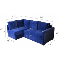 Sirius 180x200  - mały narożnik do spania z pojemnikami na pościel