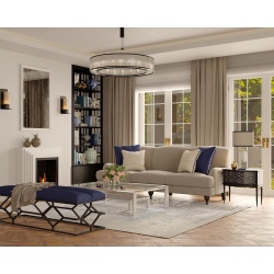 Paxton 240 sofa w pastelowo niebieskiej tkaninie