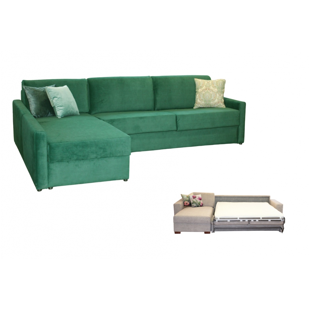 Sofa narożna z funkcją spania włoskiego Malaga 285x185