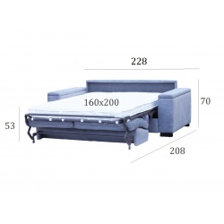 Kanapa z funkcją spania codziennego Malaga 228 + pojemniki na pościel