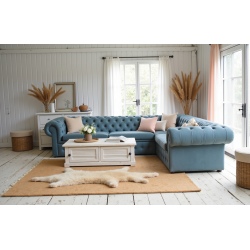 Niebieski narożnik Chesterfield Retro 230x340