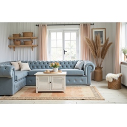 Niebieski narożnik Chesterfield Retro 230x340