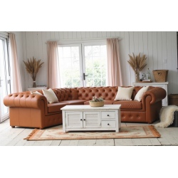 Narożnik Chesterfield Retro 185x245 w skórze naturalnej