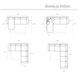 Sofa z systemem włoskim Hilton 215 Sofa z systemem włoskim Hilton 215