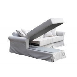 Sofa Hilton z szezlongiem i rozkładanym materacem do codziennego spania Sofa Hilton z szezlongiem i rozkładanym materacem do codziennego spania