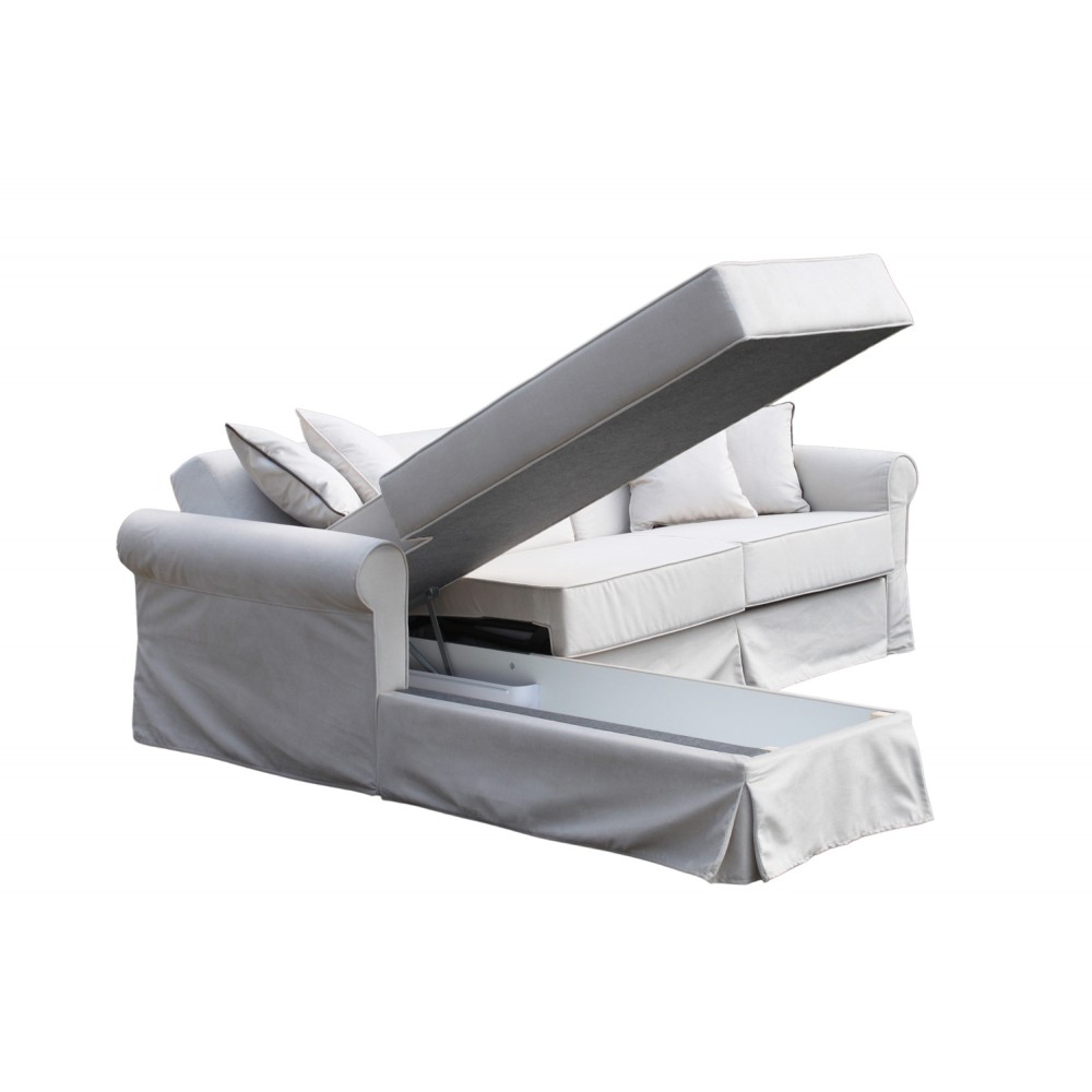 Sofa Hilton z szezlongiem i rozkładanym materacem do codziennego spania Sofa Hilton z szezlongiem i rozkładanym materacem do codziennego spania