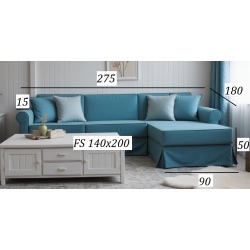 Sofa narożna z otomaną i systemem włoskim Hilton 275