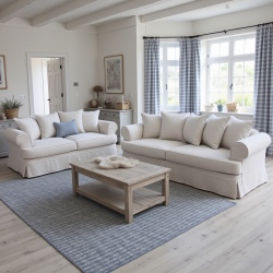 Zestaw sof w stylu prowansalskim w kolorze białym Samantha 240 + 200 cm Zestaw sof w stylu prowansalskim w kolorze białym Samantha 240 + 200 cm