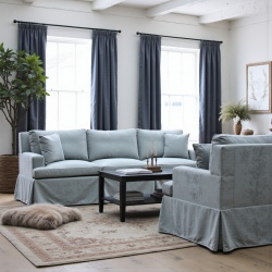 Hamptons 185 sofa z głębokim siedziskiem i falbanką