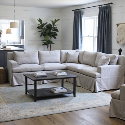 Hamptons 250x250 kanapa narożna z wysokim oparciem i głębokim siedziskiem