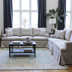 Hamptons 250x250 kanapa narożna z wysokim oparciem i głębokim siedziskiem