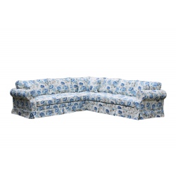 Castello 300x280 narożnik w  niebieskie kwiaty do salonu
