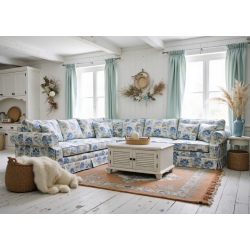 Castello 300x280 narożnik w  niebieskie kwiaty do salonu