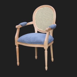 Wygodne krzesło z rattanowym oparciem Luigi