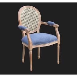 Wygodne krzesło z rattanowym oparciem Luigi