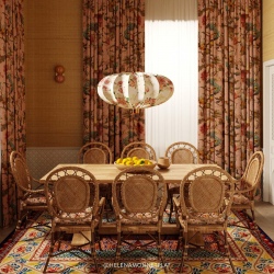 Artemis Velvet Blush, luksusowa tkanina w kwiaty w odcieniu zgaszonego różu