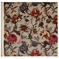 Artemis Velvet Dove, luksusowa tkanina w kwiaty