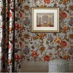 Artemis Velvet Dove, luksusowa tkanina w kwiaty