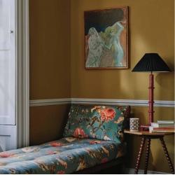 Artemis Velvet Petrol, luksusowa tkanina we wzory kwiatowe