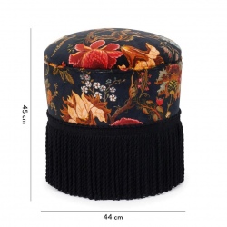 Luksusowa pufa z frędzlami Artemis